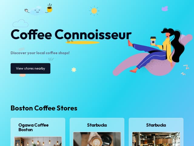 A website that allows you to find coffee shops near you