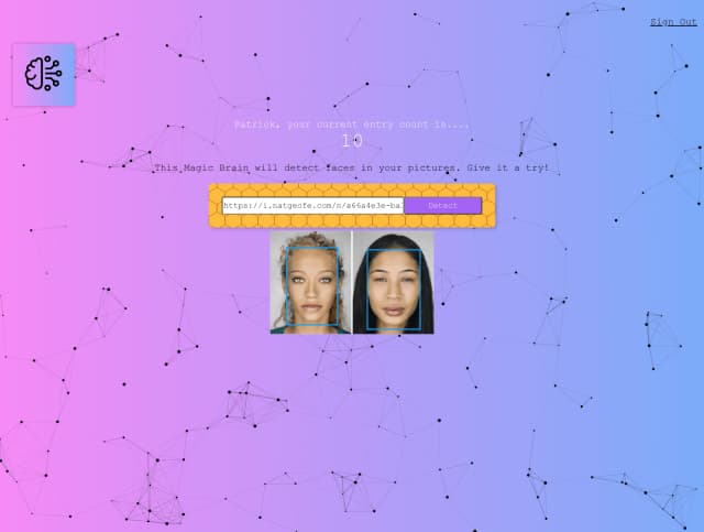 Single page React App that uses ML to do face recognition on image URLs